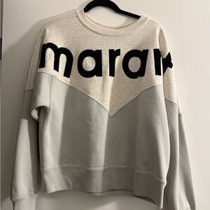 Isabel Marant Gray and Blue Logo Sweater